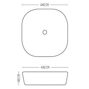 Controsoffitto in ceramica quadrata rotonda bianca 44x44x14 cm con finitura lucida per lavandini da bagno 1 confezione - Product Image 3