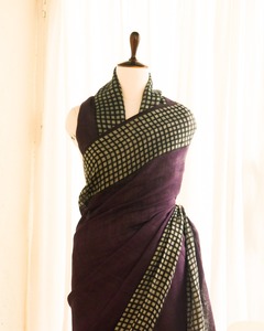 Sari de lino plateado suave de alta calidad con tejido de Zari de plata bordado Nuevo catálogo Ropa de FIESTA DE LA India Ropa India pakistaní - Product Image 1