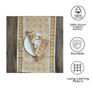 Ensemble de serviettes en coton biologique de qualité supérieure fabriqués à la main en toile florale tapis de Table bloc à la main imprimé écologique élégant écologique - Product Image 5