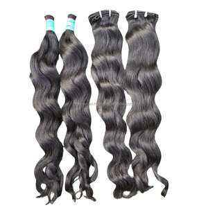 Cabello Humano Virgen Remy de Primera Calidad, Ondulado, 100% Natural, Color Negro Indonesia, Doble Trama a Máquina - Product Image 4