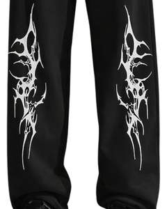 Customized <b>Black</b> Gothic Graphic <b>Baggy</b> Sweatpants For Men Women Oversized Streetwear Fleece Jogger <b>Pants</b> With All Over Print - Product Image 4