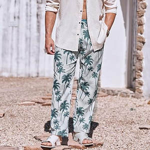 Factory Price <b>Men's</b> Casual Sport <b>Trousers</b> Elastic Waist Flat <b>Lightweight</b> Mid Waist 100% Cotton Windproof Breathable <b>Summer</b> - Product Image 4