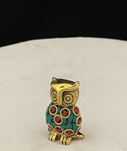 Soporte de incienso con forma de búho, soporte de incienso de trabajo de piedra chapada en oro para decoración del hogar, figurita de decoración de entrada - Product Image 2