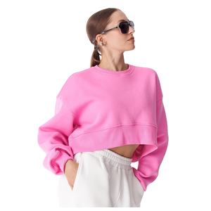 Sudadera Corta de Invierno Personalizada para Mujer, Transpirable, 100% Algodón, Lisa, de Manga Larga, Estilo Urbano - Product Image 4