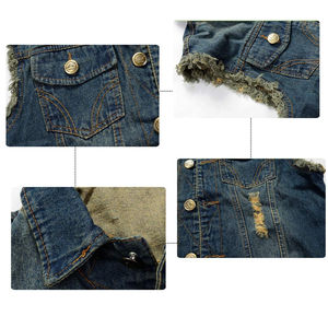 2024 chaleco vaquero de gran tamaño para hombre más vendido, tela vaquera transpirable hecha a medida, algodón, último diseño, talla grande, la mejor ropa exterior - Product Image 3