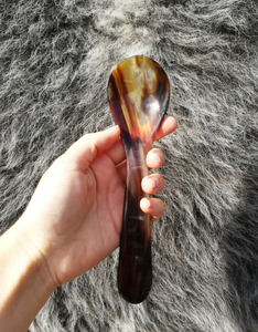 Cuillères en corne naturelle faites à la main avec poignée Excellent design Petit ustensile de cuisine pour assaisonner le sucre en gros de l'Inde - Product Image 2