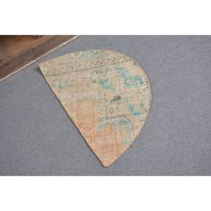 พรมตุรกีโบราณแบบทันสมัยขนาด2.5x1.5ฟุตสีเบจสีน้ำเงินการออกแบบการเย็บปะติดปะต่อกันคลาสสิกสานแบนเรียบลาเท็กซ์ขนสัตว์ตกแต่งห้องนั่งเล่น - Product Image 2