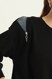 Sweat-shirt élégant pour femmes Pull à épaules tombantes Arrivée Sweat-shirt pour femmes dans différents styles Sweat-shirt avec logo personnalisé pour femmes - Product Image 2