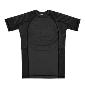 Gym Wear <b>Compression</b> <b>Shirts</b> for Adults <b>Black</b> Color Half Sleeve Polyester Spandex Made Custom Logo Rash Guards - Product Image 5