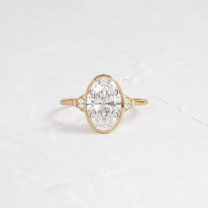 Bagues en diamant fin Bagues en diamant de laboratoire E-F-G VS VVS Lab Diamant 10/14/18 k Bague de fiançailles en or massif - Product Image 2