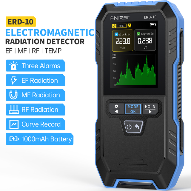 FNIRSI ERD-10 Electrical Electromagnetic Radiation Detector House Appliances Alarm Electromagnetic Field RF EMF Test