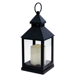 LED Lantern <b>Lamp</b> Black for Home Garden <b>Battery</b> Lighting Balcony Terrace - Product Image 2