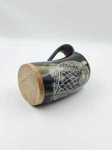 แก้วมักลายฮอร์นทรงมือสไตล์ไวกิ้งสำหรับเบียร์ของขวัญธุรกิจที่ไม่เหมือนใครสำหรับแฟนๆชาวนอร์สโลโก้สตาร์คนรักยุคกลาง - Product Image 3