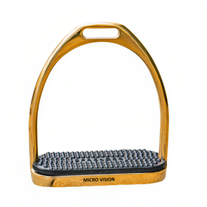 Recién llegado, estribos FILLIS de oro rosa brillante, estribos para montar a caballo S/acero con banda de rodadura negra de 4,75 ", estribos Fillis de oro rosa con tachuelas para caballos - Product Image 5