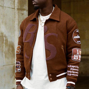 12-Vestes universitaires unisexes en laine et en cuir Blouson aviateur universitaire personnalisé avec logo Patch en chenille Vestes Letterman OEM - Product Image 4