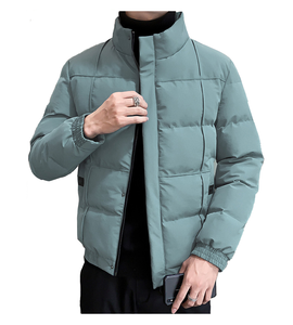 Chaqueta acolchada con capucha Premium para hombre, abrigo ligero cálido aislado de fibra de bambú a prueba de viento para viajes de senderismo de invierno - Product Image 3