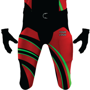 Conjunto de uniforme de fútbol americano personalizado para hombre, aparejos transpirables, sarga, ropa deportiva de entrenamiento duradera, negro, rojo, verde, nombre del jugador - Product Image 5