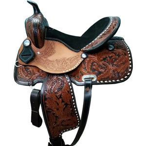 Selle de course Western en cuir véritable de qualité supérieure pour l'équitation - Product Image 1