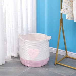 Collapsible <b>Basket</b> Cotton Rope, Large <b>Blanket</b> <b>Basket</b> Laundry Hamper <b>for</b> Throws, Pillows, <b>Blanket</b> OEM Made in Vietnam - Product Image 5