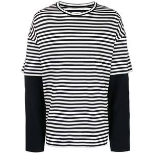 Camiseta gráfica de algodón de doble capa con lavado ácido ecológico de secado rápido, camiseta de manga larga de gran tamaño, camiseta personalizada con cuello redondo de punto High Street - Product Image 1