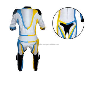 Combinaisons de moto en cuir véritable fabriquées en usine, dernières tendances, vestes et pantalons en cuir pour hommes pour ensembles de moto. - Product Image 2