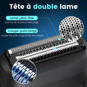 Mini rasoir électrique compact pour hommes, double lame, tête flottante, étanche IPX7, utilisation humide et sèche, interface en allemand - Product Image 5