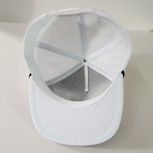 VN, venta al por mayor, gorra de béisbol de Golf personalizada de 5 paneles, agujeros cortados con láser deportivos, ala plana, parche bordado, Logo, cuerda trasera de plástico - Product Image 5