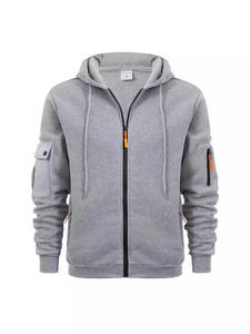 Logo personnalisé hommes sweat à capuche décontracté 100% polyester polaire fermeture éclair sweat tricoté entraînement Streetwear pour l'hiver loisirs à capuche - Product Image 5