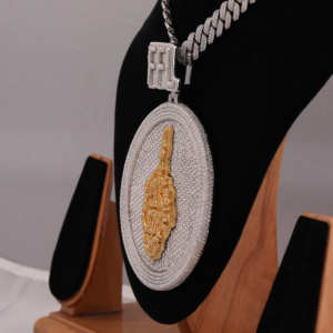 FFL letras Moissanite colgante de diamante personalizado 925 plata esterlina completo helado Moissanite colgante regalo para él - Product Image 3