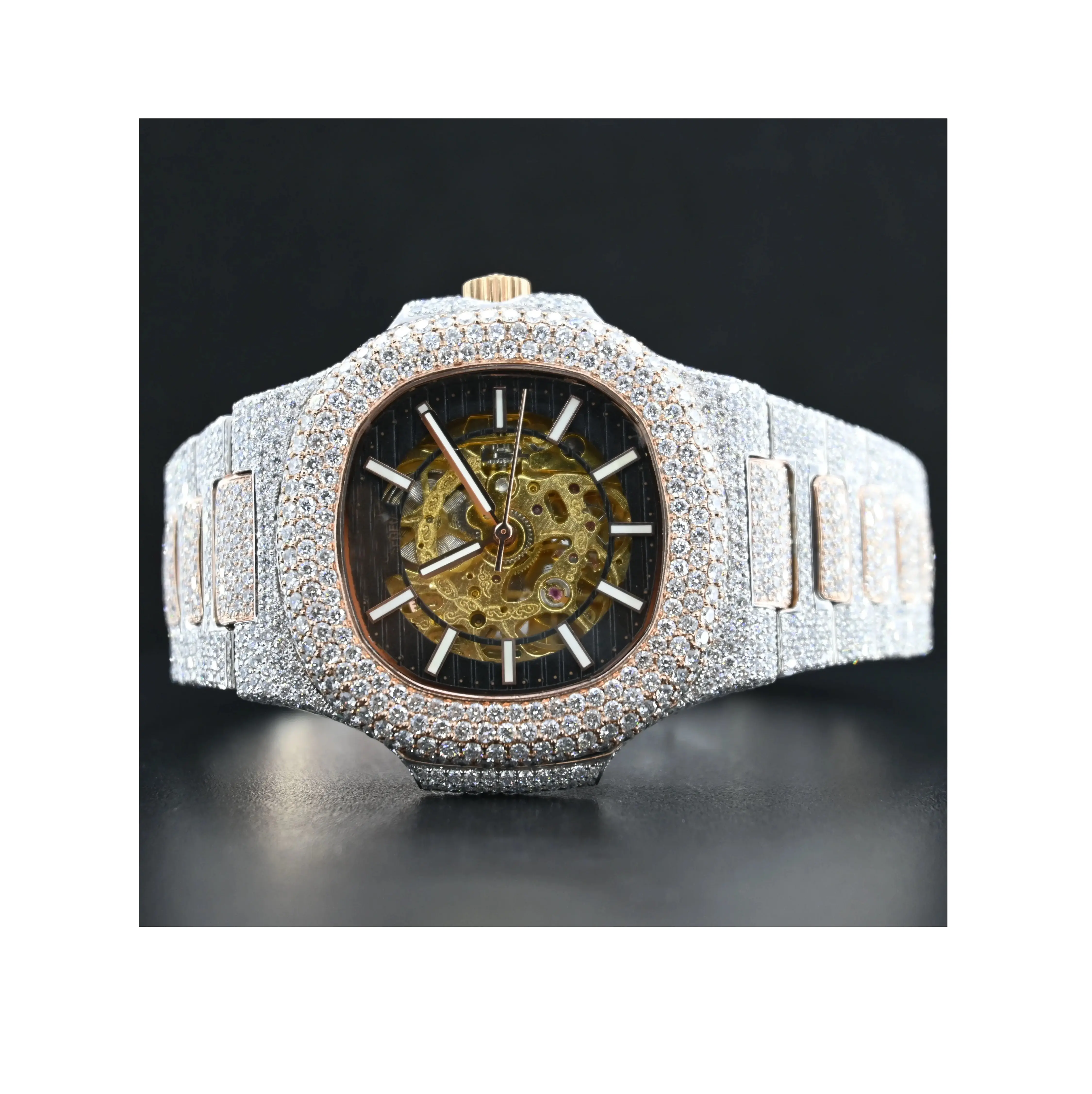 Reloj Ice-out Diamond de diseño atractivo con reloj VVS Clarity para hombre para ocasiones casuales disponible a un precio asequible