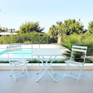 Outdoor Coffee <strong>Sets</strong> Foldable Steel Plate Table and Foldable Chair Camping Patio Dinning Steel Garden <strong>Bistro</strong> Chair <strong>3</strong> <strong>Piece</strong> <strong>Sets</strong> - Product Image 2