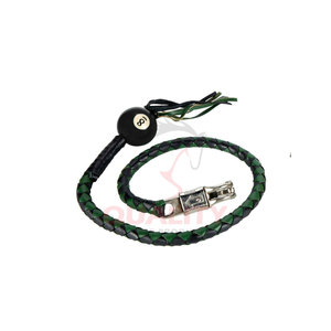 El látigo de motorista de cuero trenzado con borlas de colores se adhiere a la motocicleta para una conducción elegante, duradera y fácil de instalar para la venta - Product Image 2