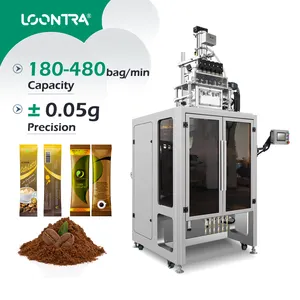 High Speed 6 Lane Automatic Spice Powder Packaging Filling Coffee Powder Packing Multi-row Back Seal Packaging Machine