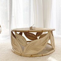 Magnifique table en rotin luxueuse faite à la main, design unique, table ronde pour salon, décoration