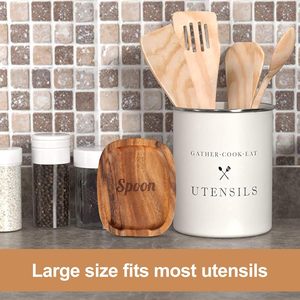 Porte-cuillère en bois d'acacia fait à la main support de cuisine pour cuisinière spatule reste ustensile de cuisine reste cuillère à café meilleur - Product Image 4