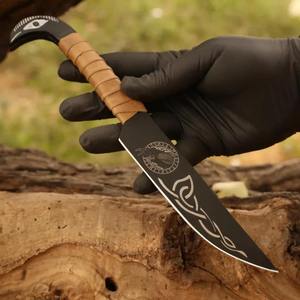 Cuchillo de Chef de Damasco hecho a mano personalizado de alta calidad Juego de cuchillos de Chef y cocina de acero de Damasco con Funda de cuero puro. - Product Image 5