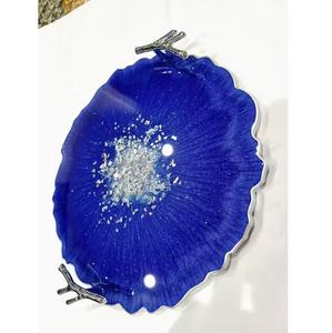 ถาดเสิร์ฟทรงเรขาคณิตทำจากเรซินอีพ็อกซี่พร้อมหูจับสีทองสำหรับเครื่องประดับกาแฟของขวัญโต๊ะเครื่องแป้งที่ได้รับแรงบันดาลใจจากเทวดา - Product Image 4