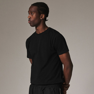 T-shirt en coton noir uni pour homme, coupe classique, col rond, manches courtes, vêtement décontracté, tendance 2026 - Product Image 5
