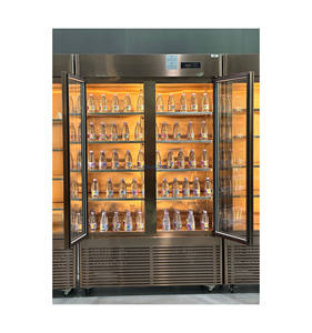 ประตูกระจกแบบอุณหภูมิเดียวระบายความร้อนด้วยอากาศอุปกรณ์ทำความเย็นสแตนเลสในเชิงพาณิชย์อุปกรณ์ซูเปอร์มาร์เก็ตแสดง2ประตูกระจก - Product Image 1