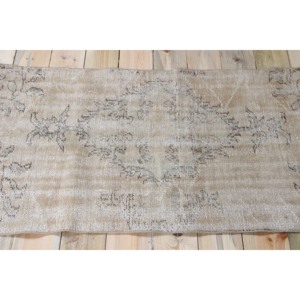 2.5x7.7 ft Rug, Vintage Turkish Runner Rug, <b>Brown</b> Rug <b>Wool</b> Rug - Product Image 3