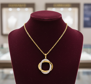 Collar con Colgante de Círculos Entrelazados con Diamantes para Mujer, Regalo de Boda - Product Image 5