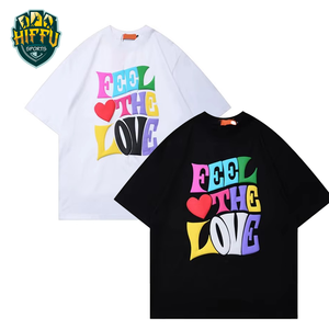 เสื้อยืดคอกลมสำหรับผู้ชายใส่สบายพิมพ์ลายพัฟฟ์ทรงพอดีตัวสินค้ามาใหม่ฉลากส่วนตัว - Product Image 1