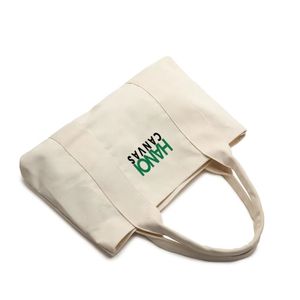 Sac fourre-tout élégant en toile avec poignée en coton imprimé de logo personnalisé grande capacité pour les voyages et les cadeaux - Product Image 3