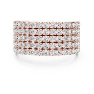 Five Row Wide Pave Band Moissanite <b>Ring</b> 925 Sterling Silver Bridal Fine Jewelry Wholesale Eternity <b>Stacking</b> - Product Image 4