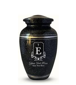 Urne de crémation humaine personnalisée pour cendres adultes, urne en aluminium avec nom, date, design, noire avec bord argenté, taille personnalisée - Product Image 5