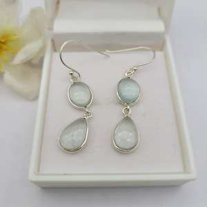 Pendientes Colgantes de Aguamarina, Plata de Ley, Joyería Hecha a Mano, Regalo de Piedra Natal de Marzo para Mujer, Venta al por Mayor - Product Image 3