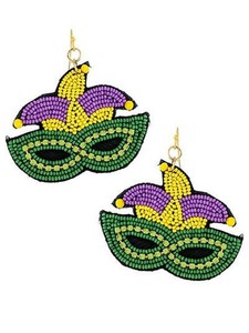 Pendientes de aro con cuentas de estilo bohemio de Mardi Gras para mujer, pendientes circulares con cuentas de cristal a la moda, regalos de joyería versátiles - Product Image 2