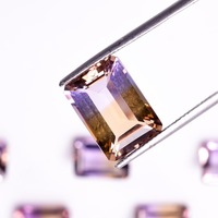Ametrino boliviano Natural de tendencia 8x6mm Ametrino suelto a granel de piedras preciosas de corte Octágono bicolor único para la fabricación de joyas