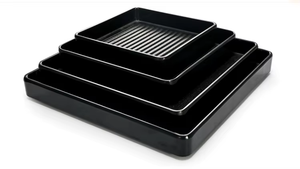 Assiettes de service rectangulaires modernes en mélamine noire pour restaurant, lavables, pour desserts et sushis, personnalisables - Product Image 4