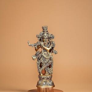 Estatua de latón Shri Krishna para decoración de bodas y Diwali - Product Image 4
